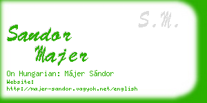 sandor majer business card